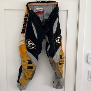 Vintage Thor Core 5 Motocross Pants, 34, Black/Yellow/White - Robust & Retro
